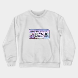 Olympic National Forest Washington License Plate Lighthouses Crewneck Sweatshirt